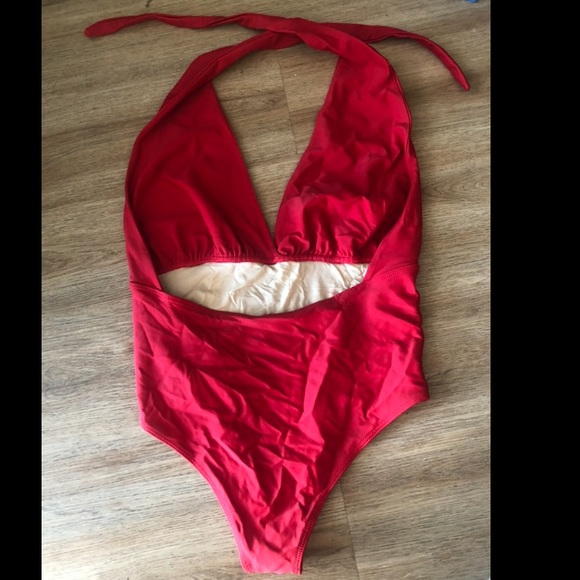 Red American Apparel one piece swimsuit - Picture 2 of 3